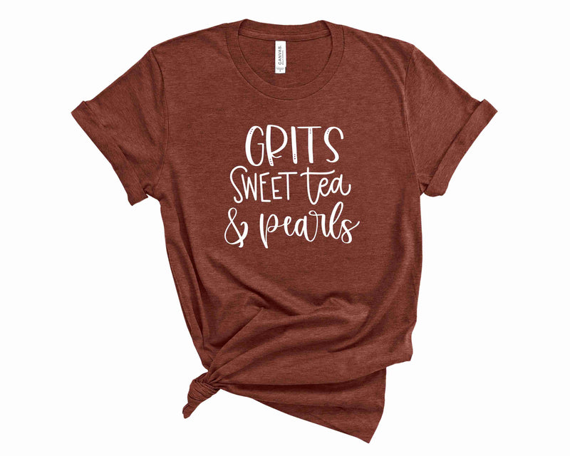 Grits Sweet Tea and Pearls - Graphic Tee