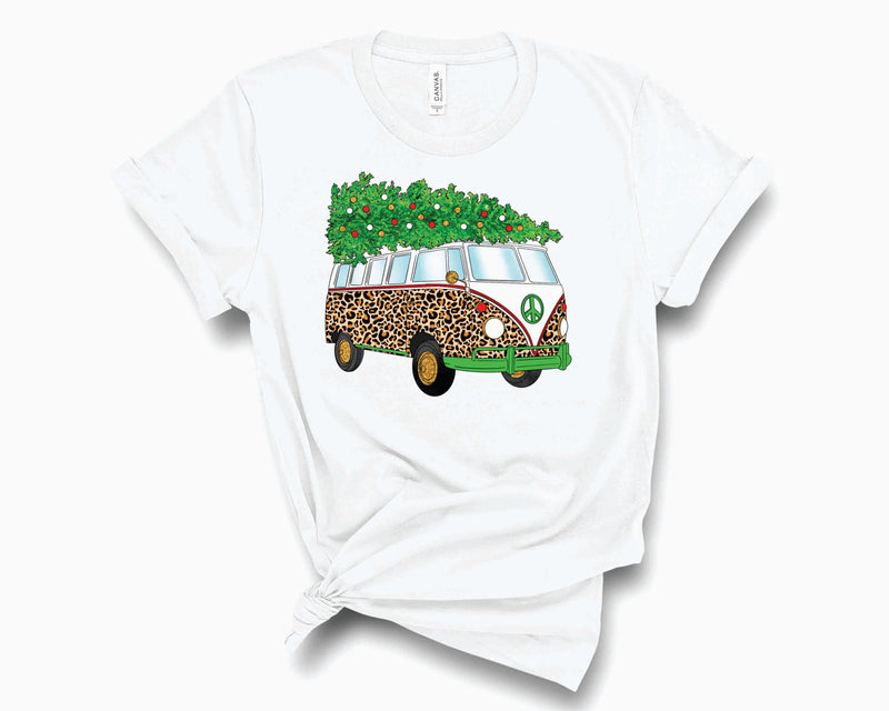 Hippie Bus Christmas Leopard- Transfer