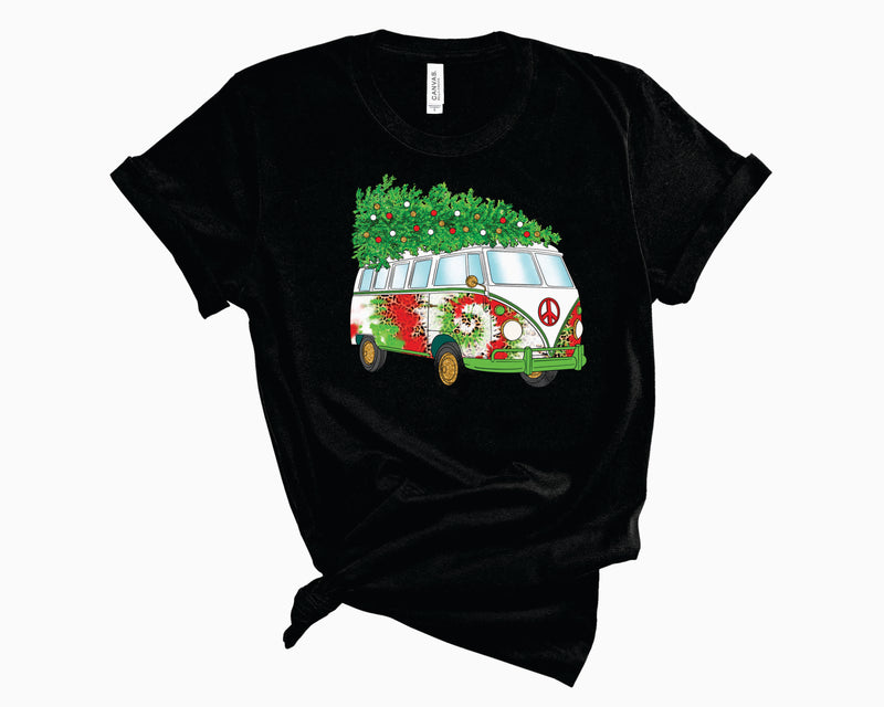 Hippie Bus Christmas White Tie Dye- Transfer