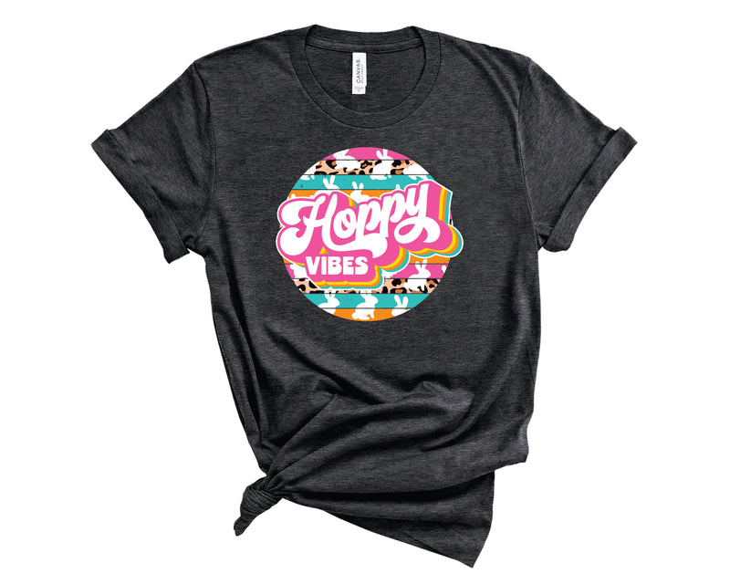 Hoppy Vibes Retro Circle Leopard  - Graphic Tee