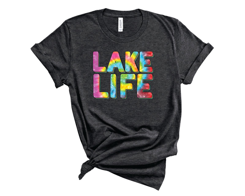 Lake Life Tie Dye Distressed - Graphic Tee