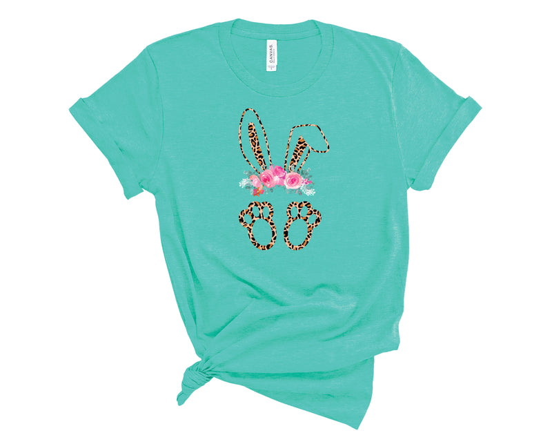 Leopard Bunny Floral Crown - Graphic Tee