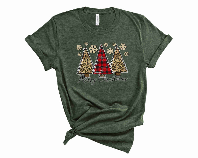 Leopard Merry Christmas Trees - Graphic Tee