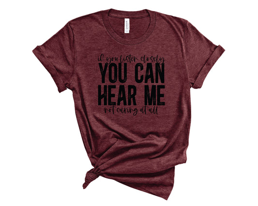 Listen Closely Not Caring -  Transfer