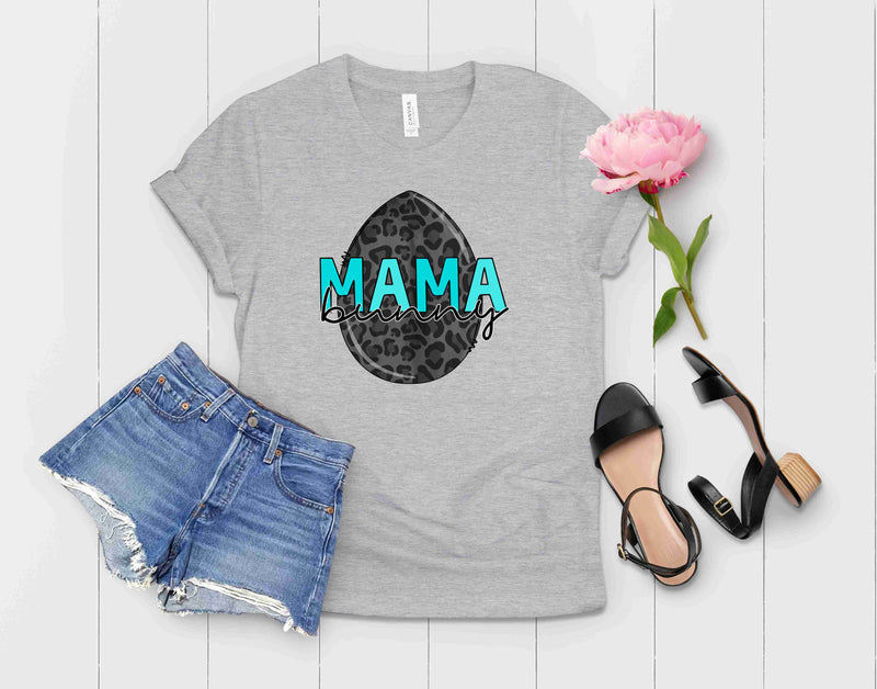MAMA Bunny - Blue Black Leopard - Graphic Tee