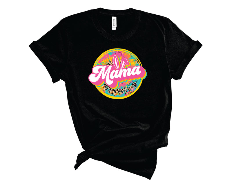 Mama Easter Tie Dye Leopard Circle - Graphic Tee