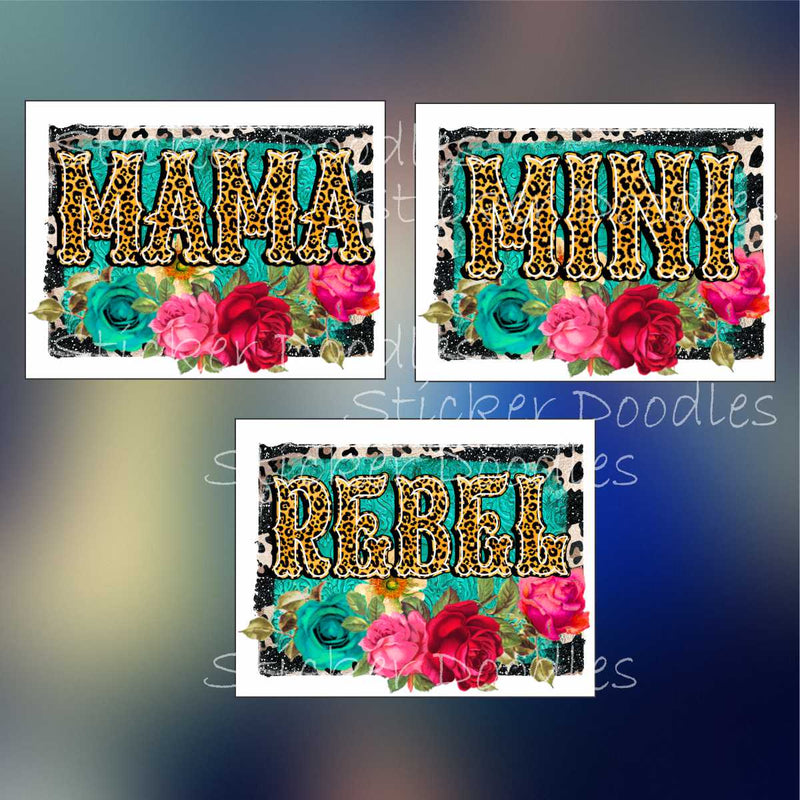 Mama/Mini/Rebel Floral - Sticker