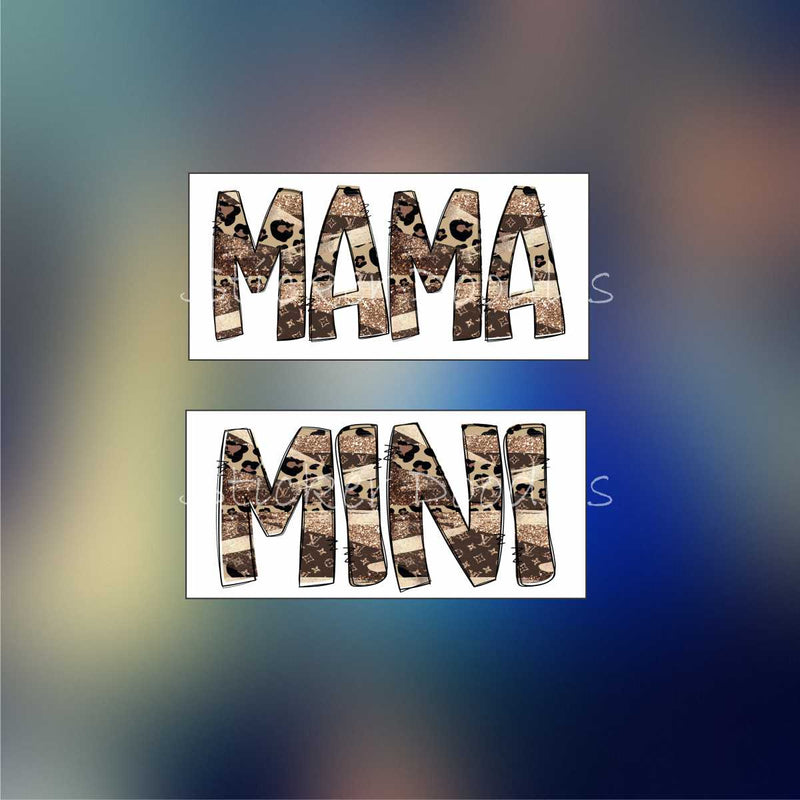 Mama/Mini Brown Leopard - Sticker