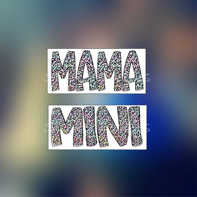 Mama/Mini Rainbow Leopard - Sticker