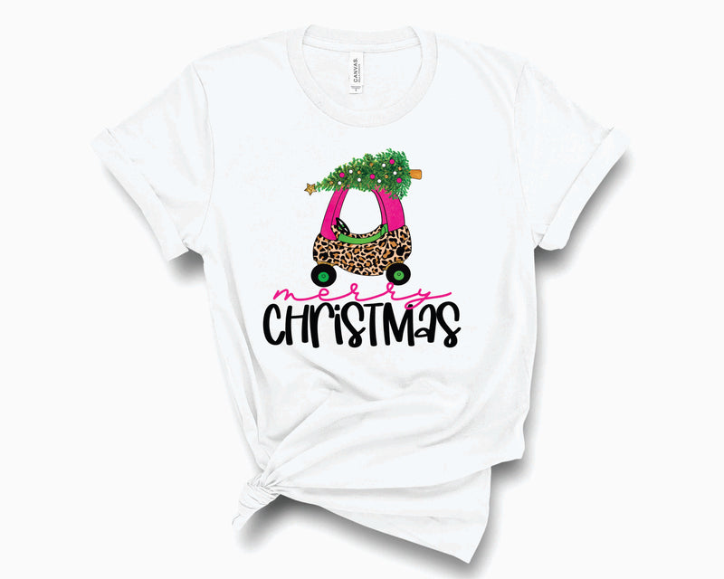 Merry Christmas Pink Leopard Coupe- Graphic Tee