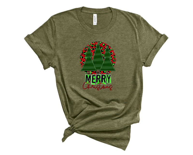 Merry Christmas Red Green Plaid - Graphic Tee