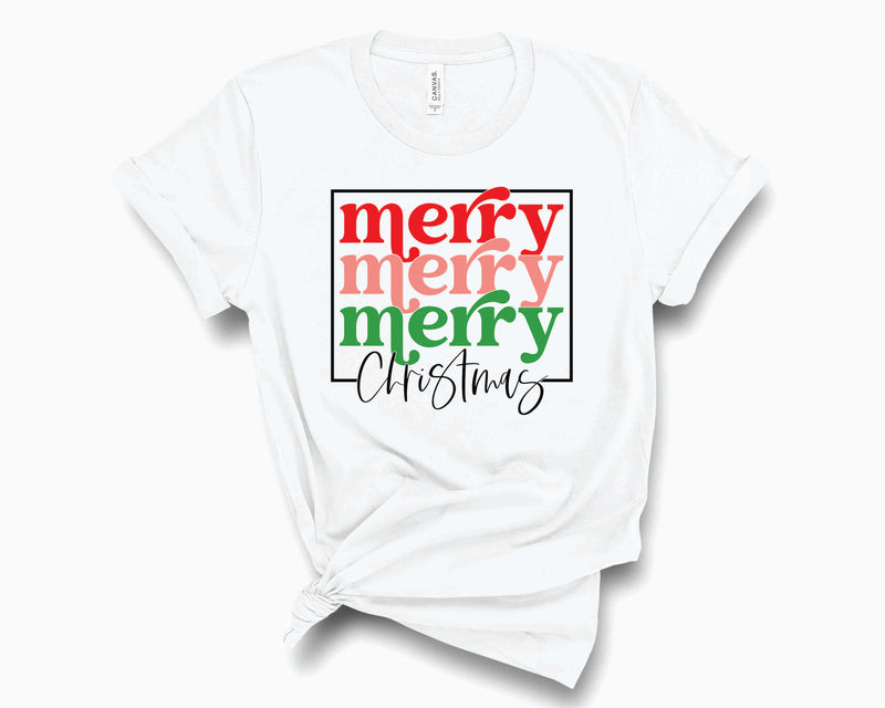 Merry Christmas Retro Stacked- Graphic Tee