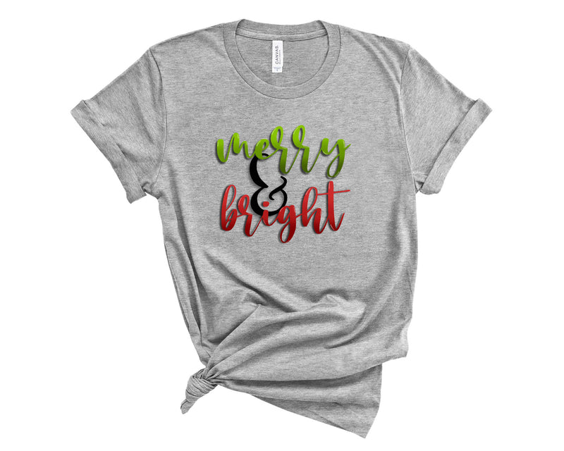 Merry and bright Green & Red - Graphic Tee
