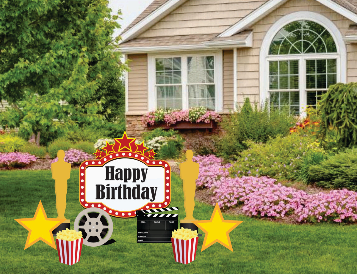 Happy Birthday Movie Yard Card Set