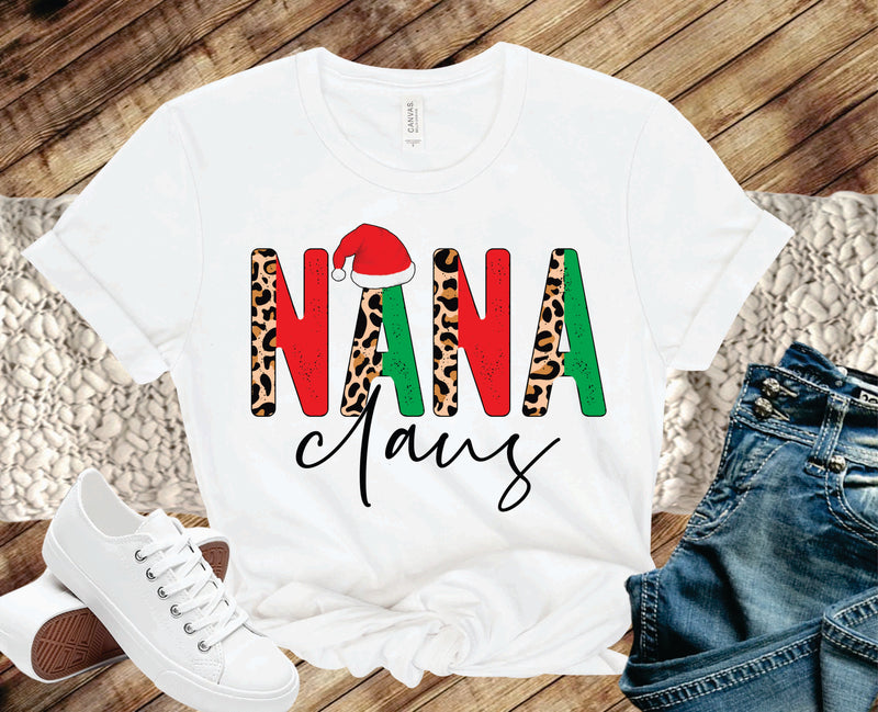 Nana Claus Half Leopard- Graphic Tee
