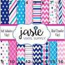 Nautical Blue & Pink Printed Vinyl