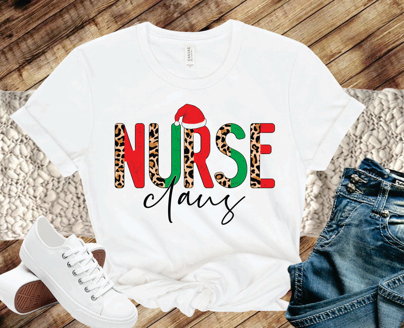 Nurse Claus Half Leopard- Graphic Tee