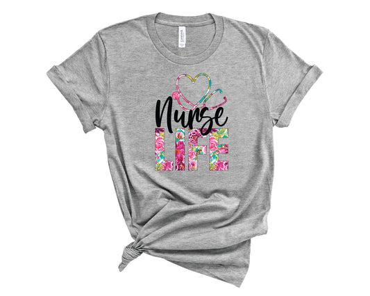 Nurse Life Floral - Transfer