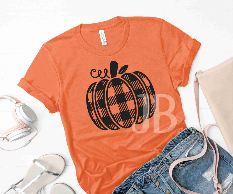 Buffalo Plaid Pumpkin- Graphic T-Shirt