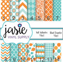 Orange and Teal Printed Vinyl