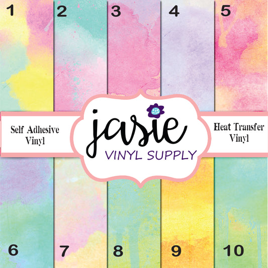 Pastel Watercolor Printed Vinyl