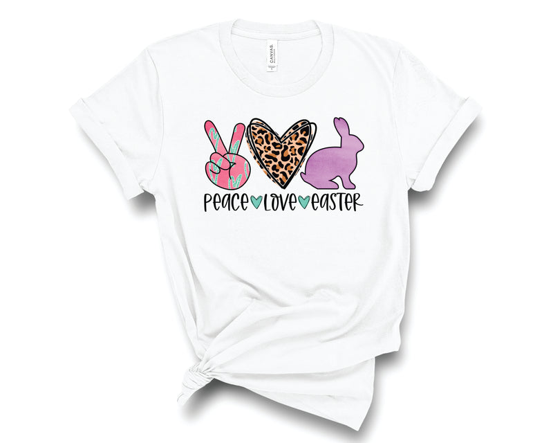 Peace Love Easter Leopard Pastel - Graphic Tee