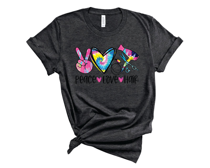 Peace Love Hair Colorful - Graphic Tee