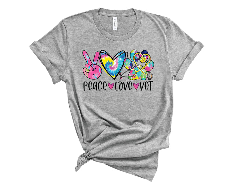 Peace Love Vet Colorful - Graphic Tee