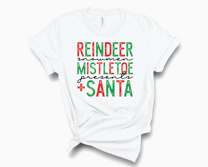 Reindeer Snowman Santa- Graphic Tee
