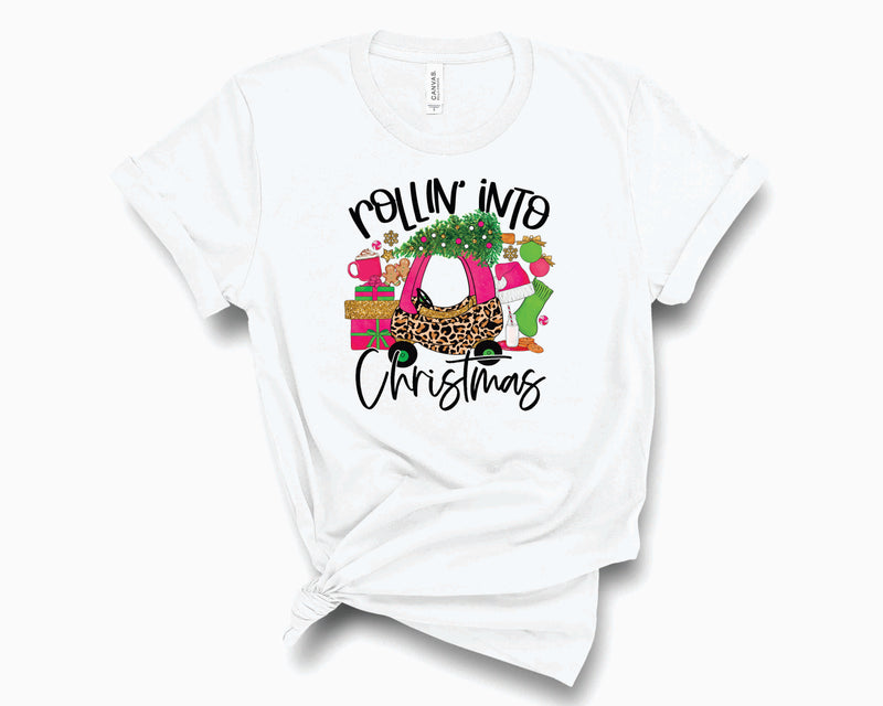 Rollin' Into Christmas Kids Coupe Leopard Pink - Graphic Tee