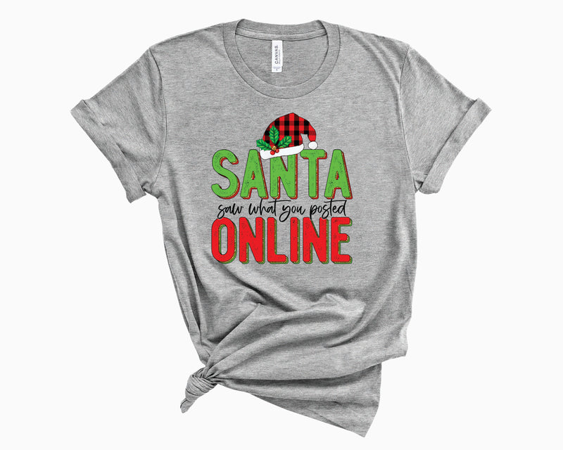 Santa Saw What You Posted Plaid- Transfer
