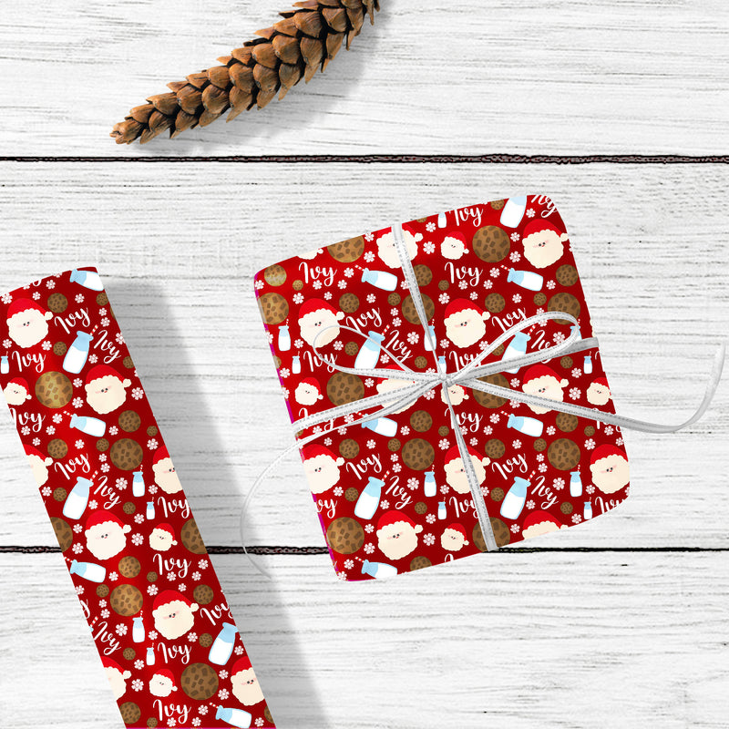 Santa's Milk & Cookies Wrapping Paper