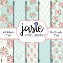 Shabby Chic Pink & Blue Printed Vinyl