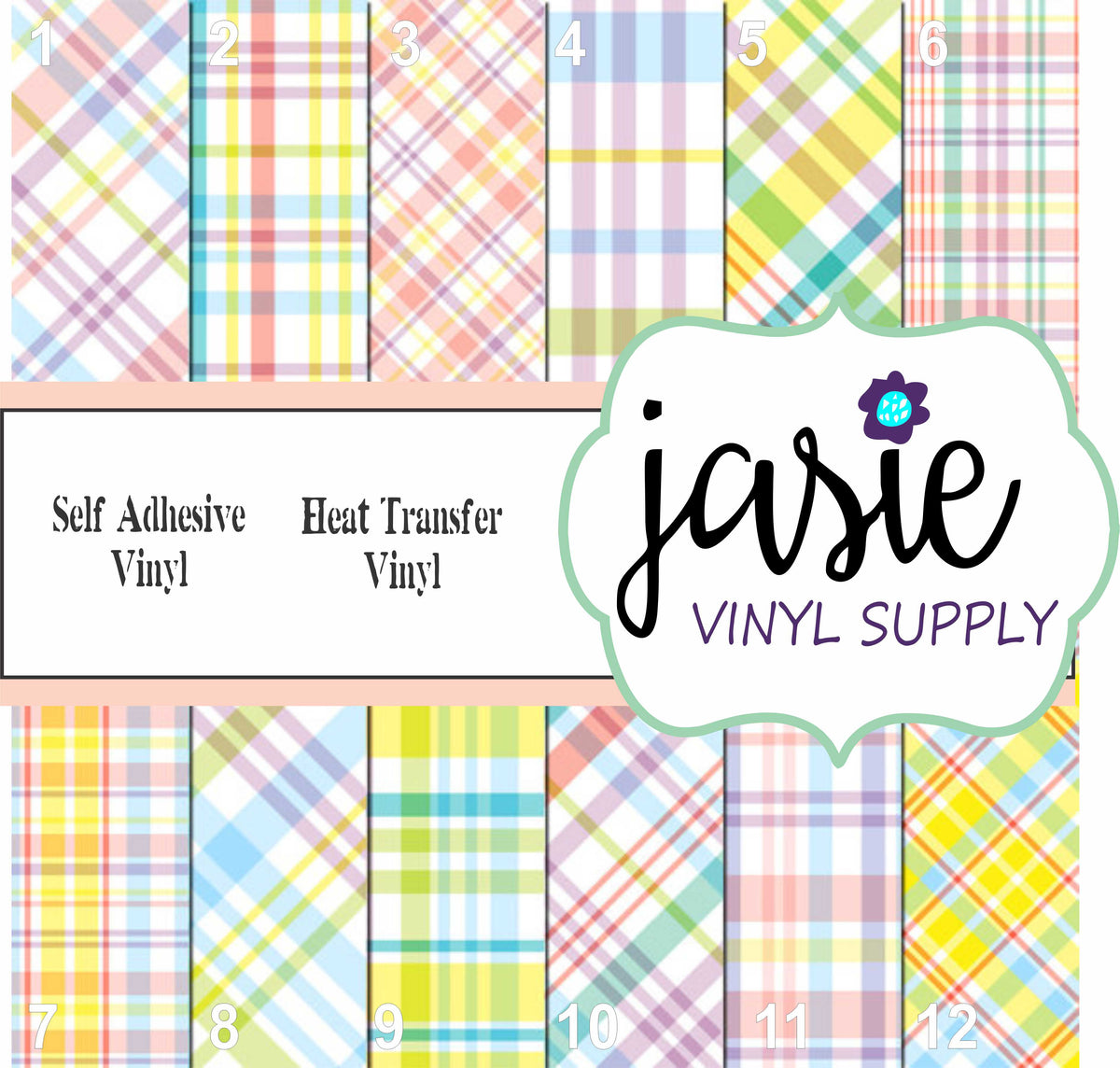 Spring Plaid Printed Vinyl