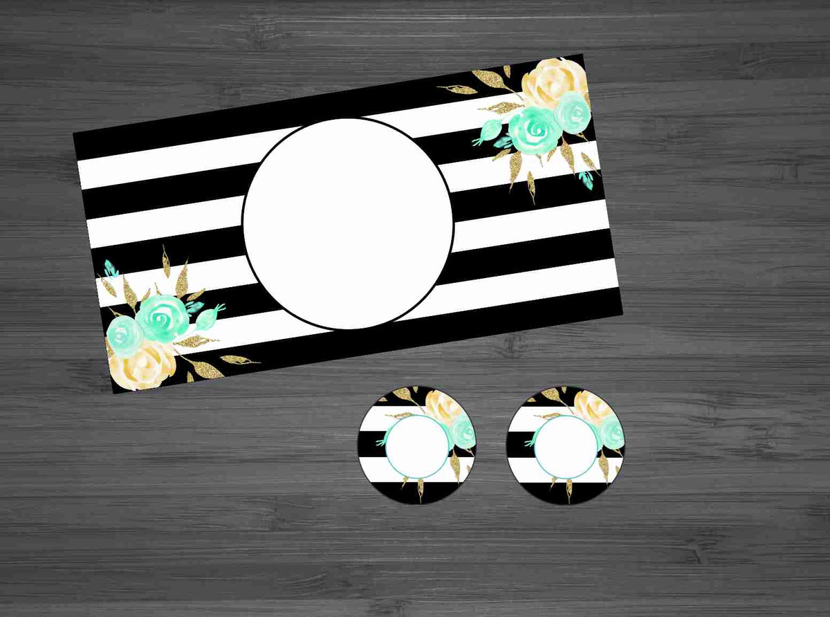 Striped Floral #6 Car Kit