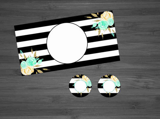 Striped Floral #6 Car Kit
