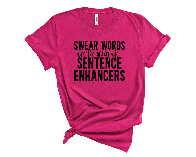 Swear Words Are Sentence Enhancers Retro - Graphic Tee