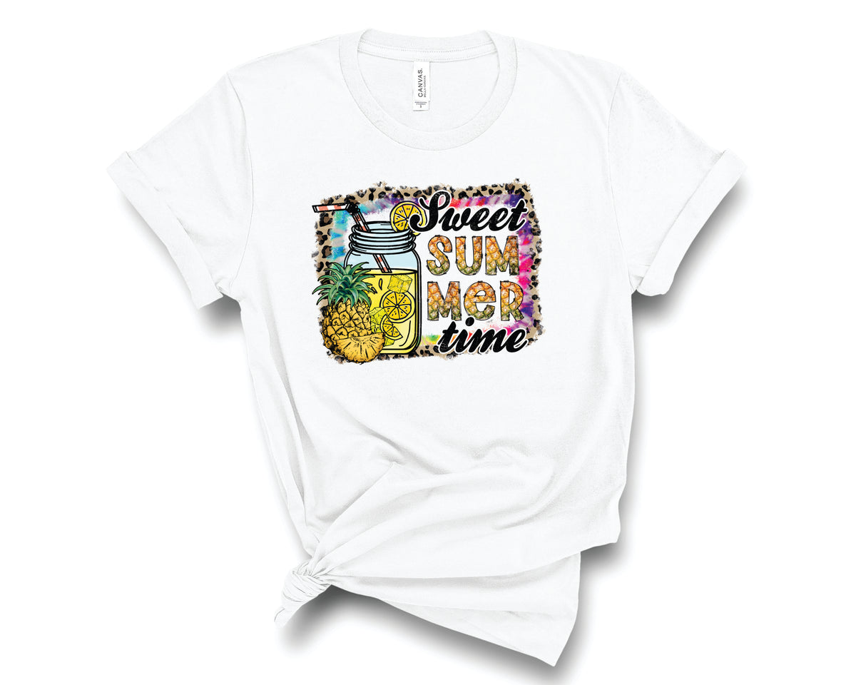 Sweet Summertime Tie Dye Leopard Frame -  Transfer