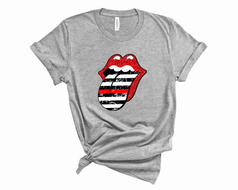 Thin Red Glitter Line - Graphic Tee