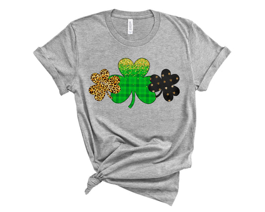 Three Clovers Leopard Plaid - Transfer