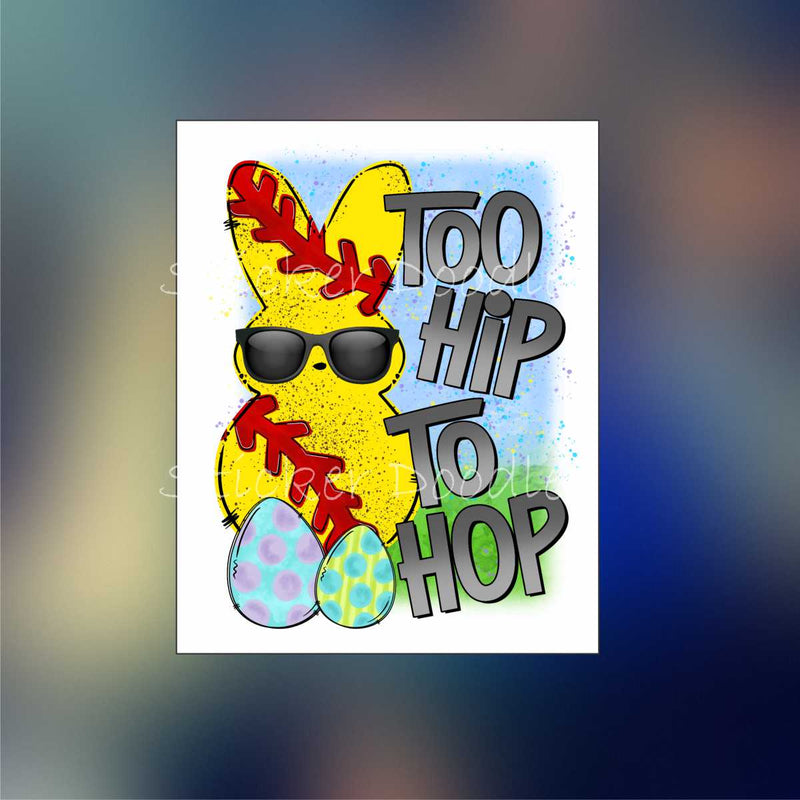 Too Hip to Hop-Softball - Sticker