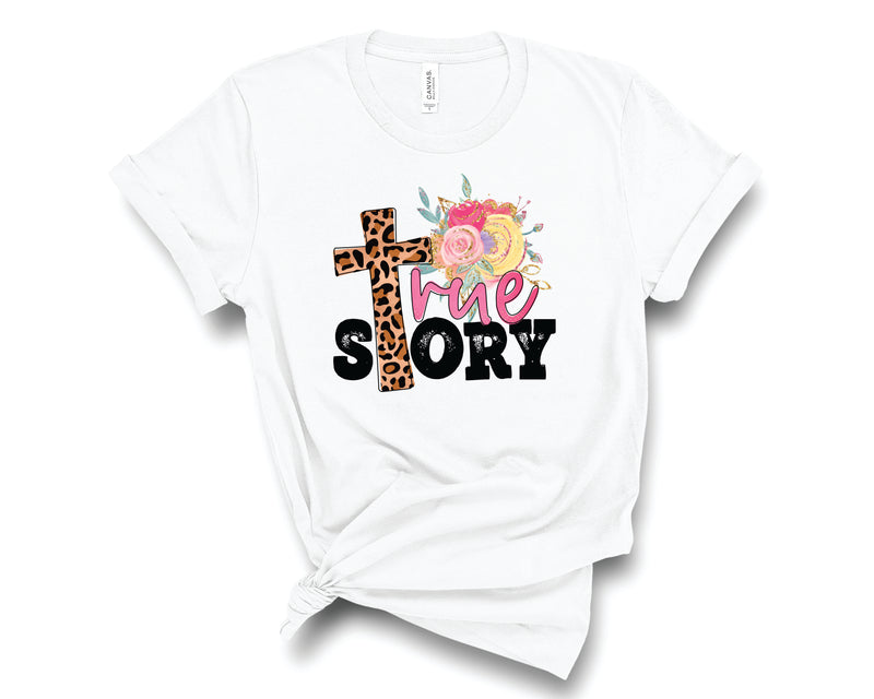 True Story Cross Leopard Floral - Graphic Tee