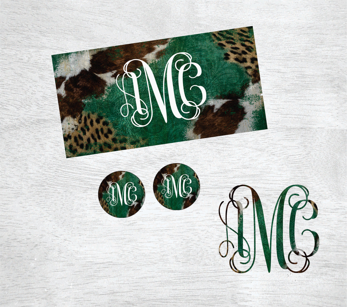 Turquoise Cowhide Leopard Car Kit