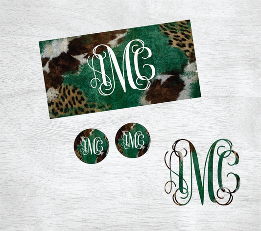 Turquoise Cowhide Leopard Car Kit