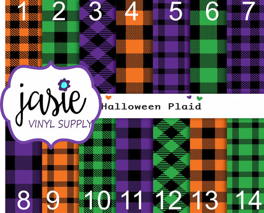 Halloween Plaid Printed Vinyl