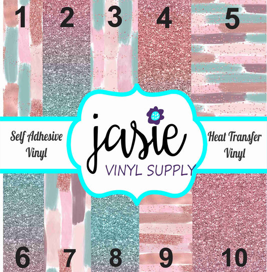 Blush & Rose Gold Brush Stroke Printed Vinyl