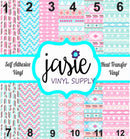 Pink & Blue Aztec Printed Vinyl