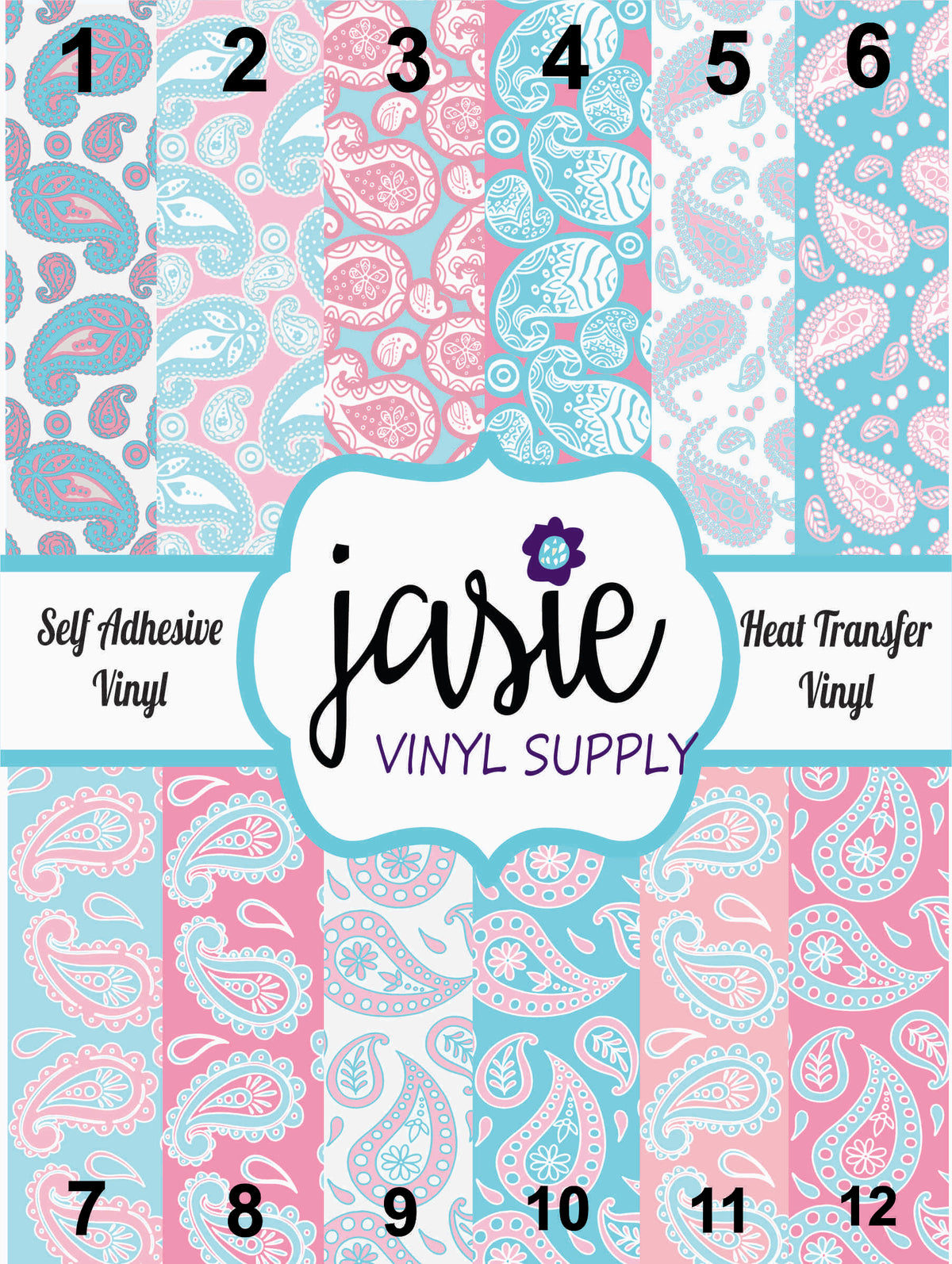 Paisley Pastel Printed Vinyl