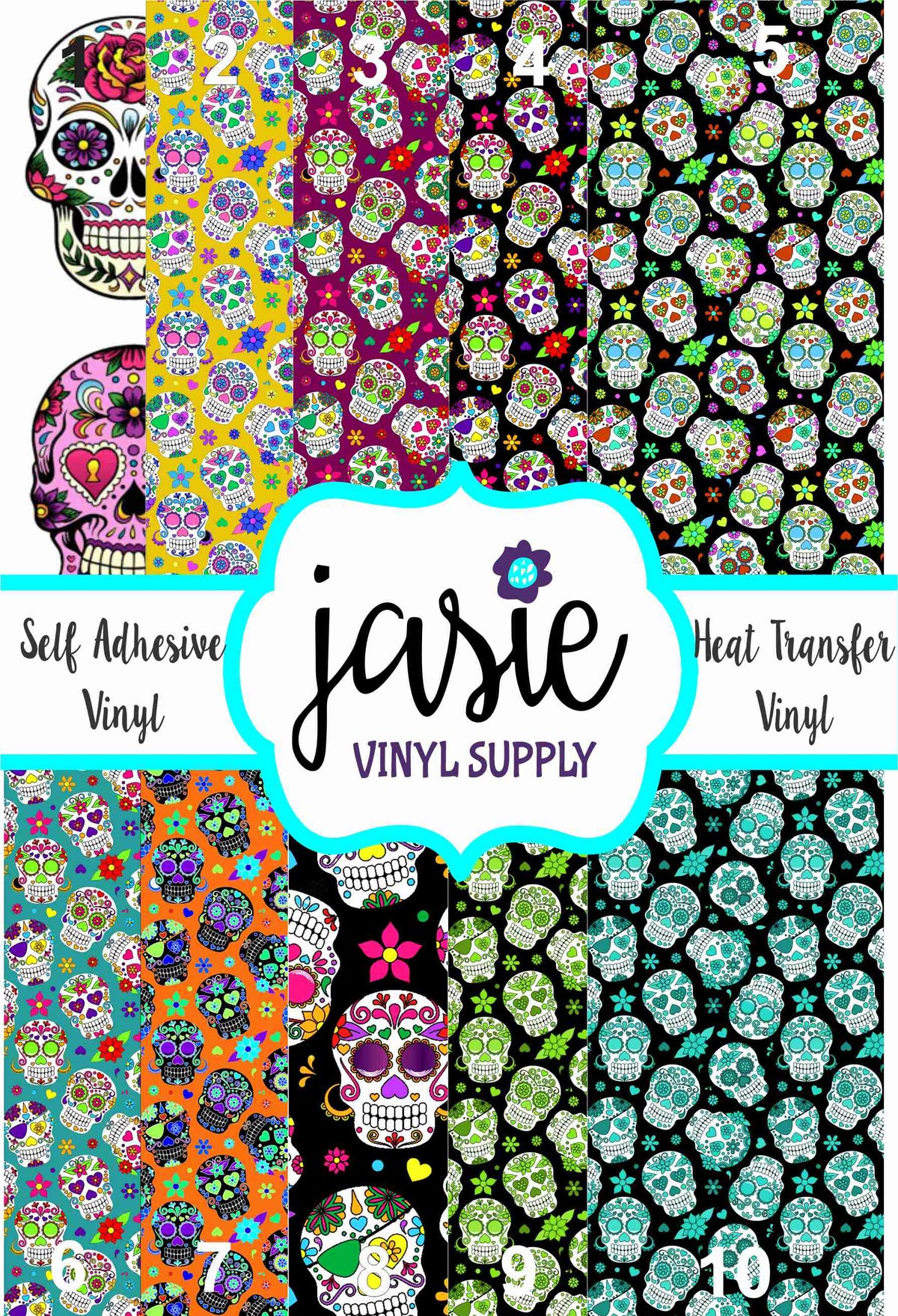 Sugar Skulls Printed Vinyl