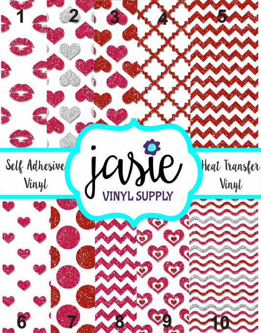 Valentines Glitter Printed Vinyl